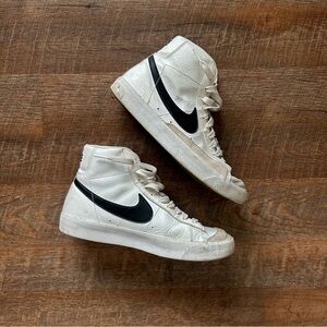 Nike Kids White and Black High-Top Sneakers